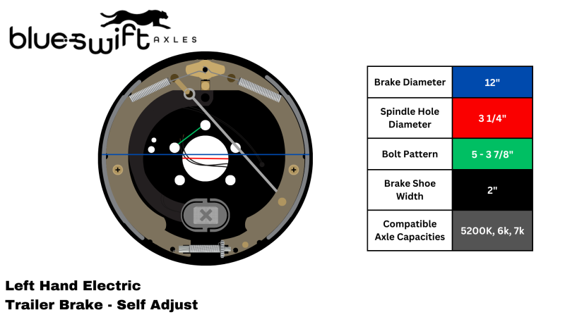 electric trailer brake dimensions