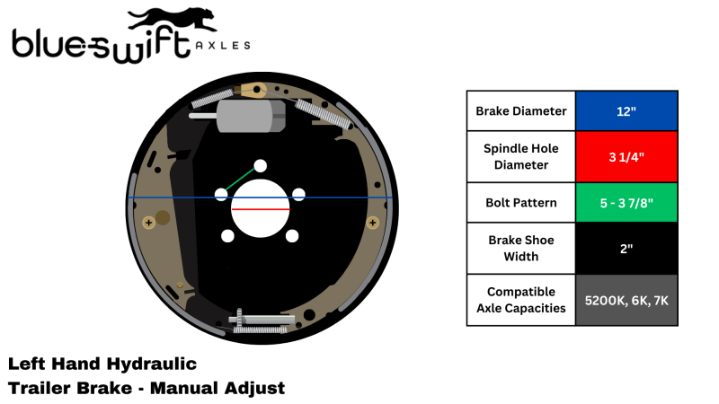 hydraulic trailer brake dimensions