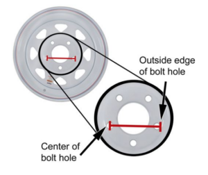 How do I measure the bolt pattern of my trailer wheel?